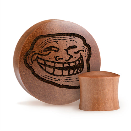 Troll Face Plug / Gauge - Saba Wood | Convex Double Flare