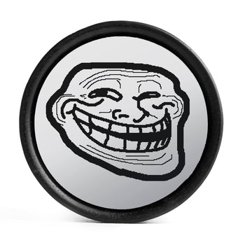 Troll Face Plug / Gauge - White & Black Inlay Ebony Wood | Convex Double Flare