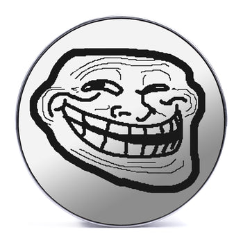 Troll Face - White & Black Inlay Steel Screw Back / Plug / Gauge