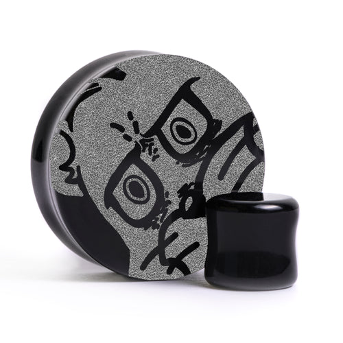 Unsettled Tom Plug / Gauge - Black Glass | Flat Faced Double Flare