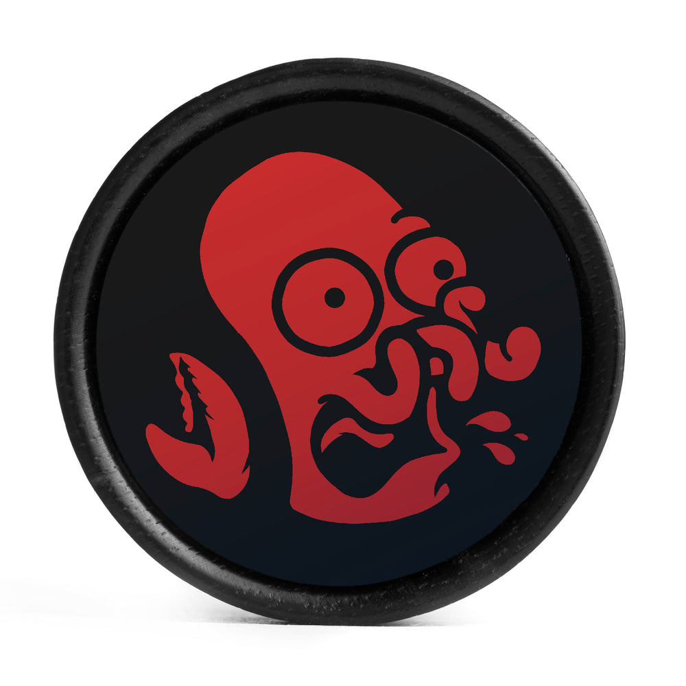 Zoidberg Futurama Plug / Gauge - Black & Red Inlay Ebony Wood | Convex Double Flare - Lasered To Order In House At Custom Plugs HQ