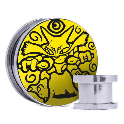 Alakazam - Yellow & Black Inlay Steel Screw Back / Plug / Gauge