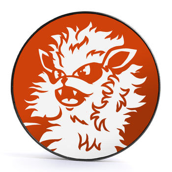 Arcanine - Orange & White Inlay Screwback Black Steel Ear Stretching Plug