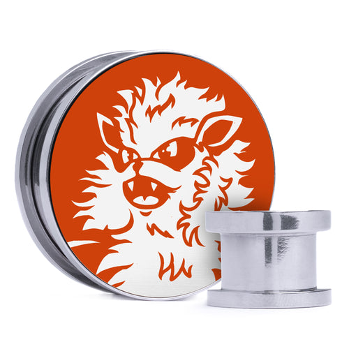 Caesars Legion Logo - Schwarz & Rot Einlage Stahl Schraubverschluss / Plug / Tunnel