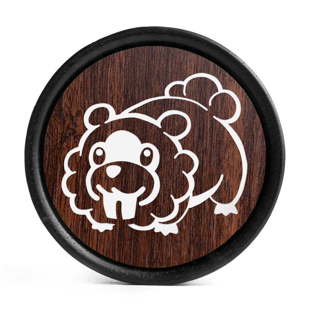 Bidoof Plug/Messgerät – Walnuss und weißes Inlay aus Ebenholz | Konvexe Doppelflare