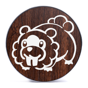 Bidoof - Walnut & White Inlay Steel Screw Back / Plug / Gauge