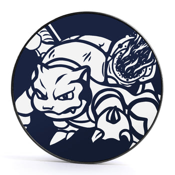 Blastoise - Blue & White Inlay Screwback Black Steel Ear Stretching Plug