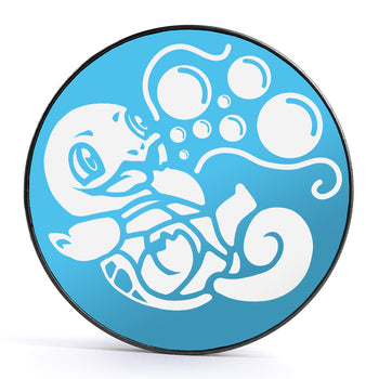 Bubble Beam Squirtle - Light Blue & White Inlay Screwback Black Steel Ear Stretching Plug