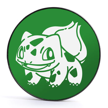 Bulbasaur - Green & White Inlay Screwback Black Steel Ear Stretching Plug