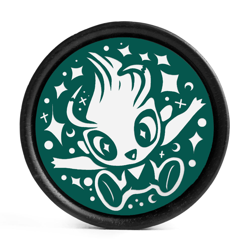 Celebi Plug / Gauge - Immergrün & Weiß Einlage Ebenholz | Konvexer Doppelflansch