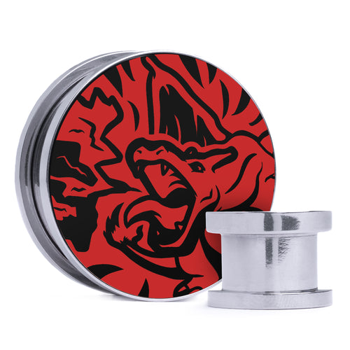 Charizard - Black & Red Inlay Steel Screw Back / Plug / Gauge