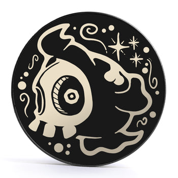 Duskull - Ivory & Black Inlay Screwback Black Steel Ear Stretching Plug
