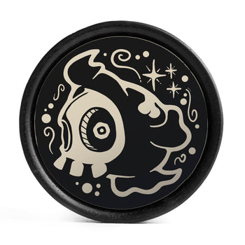 Umbreon Plug / Gauge - Black & Gold Inlay Ebony Wood | Convex Double Flare