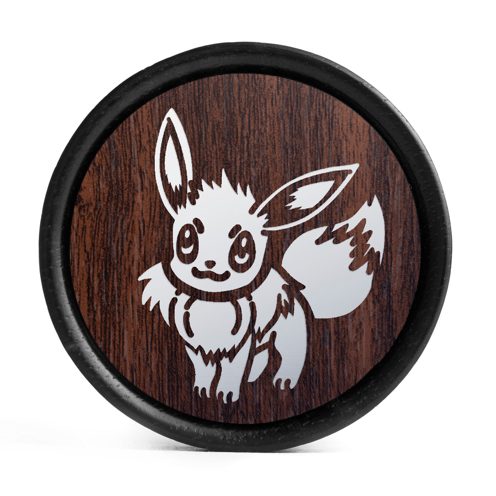 Eevee Plug / Gauge - Walnut & White Inlay Ebony Wood | Convex Double Flare - Lasered To Order In House At Custom Plugs HQ