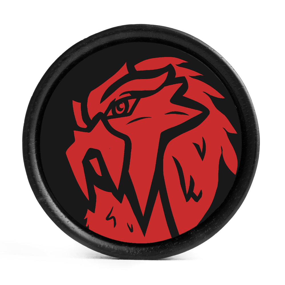 Entei Plug / Gauge - Black & Red Inlay Ebony Wood | Convex Double Flare - Lasered To Order In House At Custom Plugs HQ