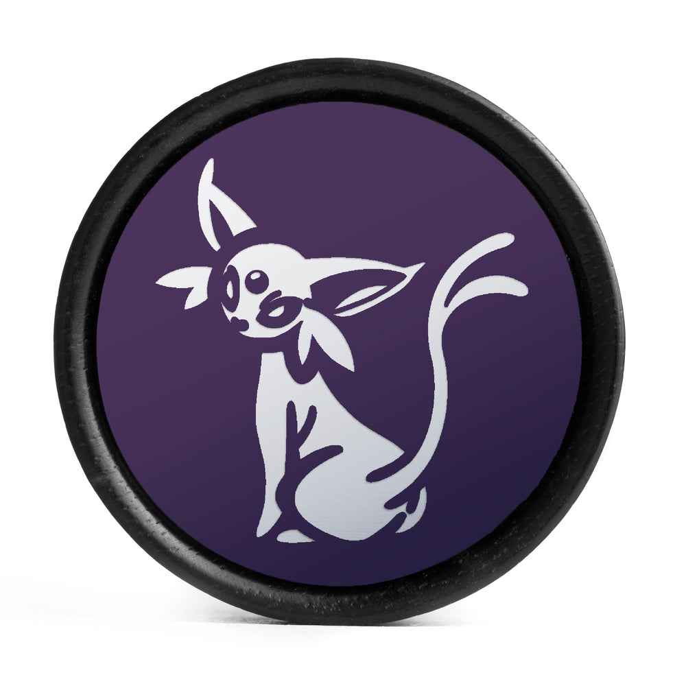 Espeon Plug / Gauge - Purple & White Inlay Ebony Wood | Convex Double Flare - Lasered To Order In House At Custom Plugs HQ
