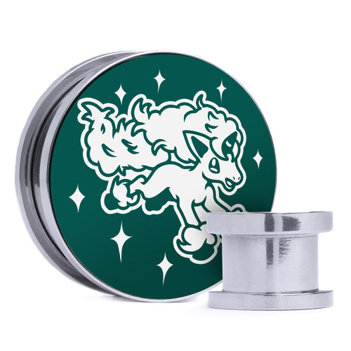 Caesars Legion Logo - Schwarz & Rot Einlage Stahl Schraubverschluss / Plug / Tunnel
