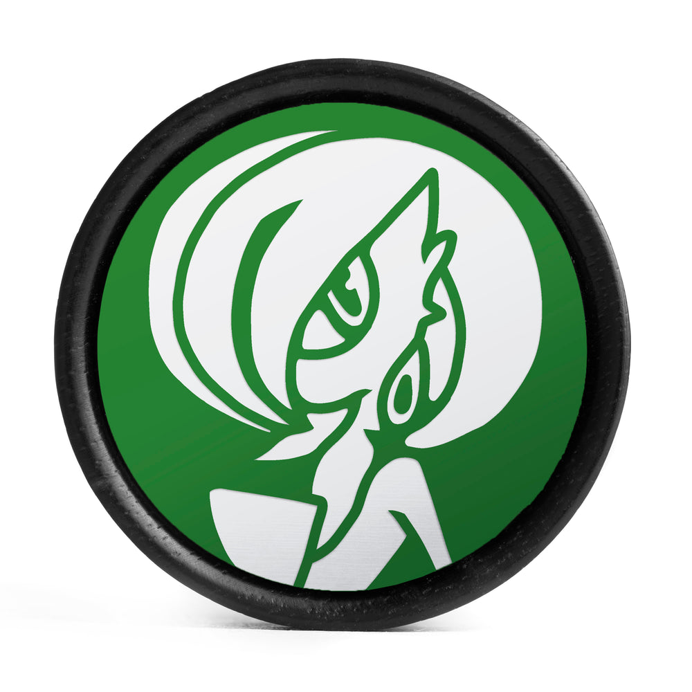Gardevoir Plug / Gauge - Green & White Inlay Ebony Wood | Convex Double Flare - Lasered To Order In House At Custom Plugs HQ