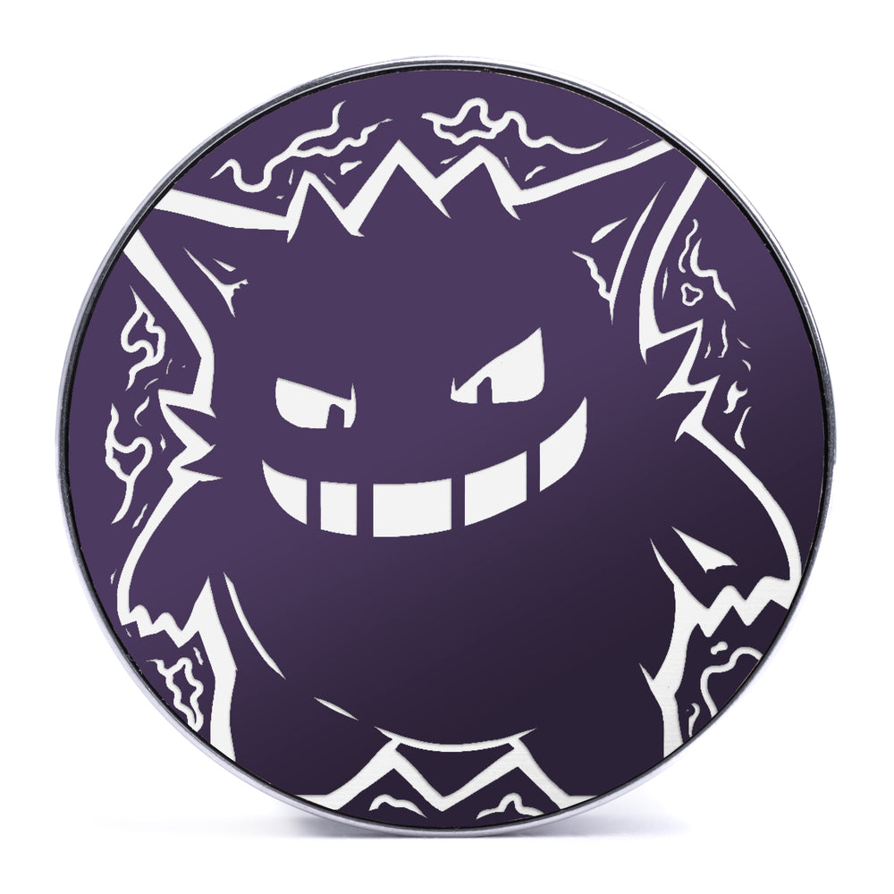 Gengar - Purple & White Inlay Steel Screw Back / Plug / Gauge - Lasered To Order In House At Custom Plugs HQ
