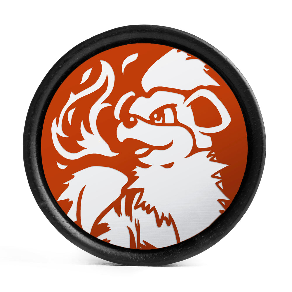 Growlithe Plug / Gauge - Orange & White Inlay Ebony Wood | Convex Double Flare - Lasered To Order In House At Custom Plugs HQ