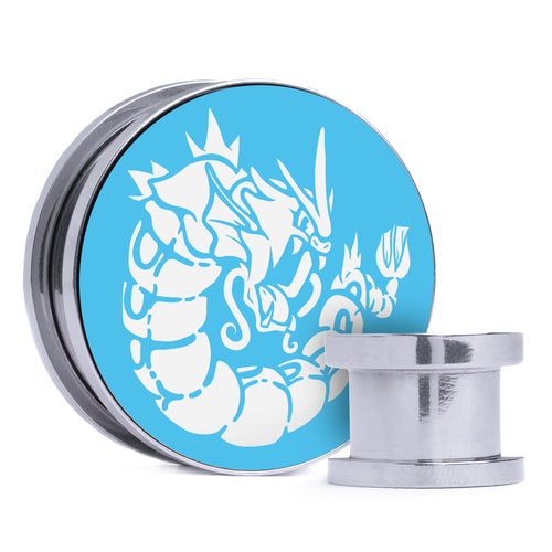 Caesars Legion Logo - Schwarz & Rot Einlage Stahl Schraubverschluss / Plug / Tunnel
