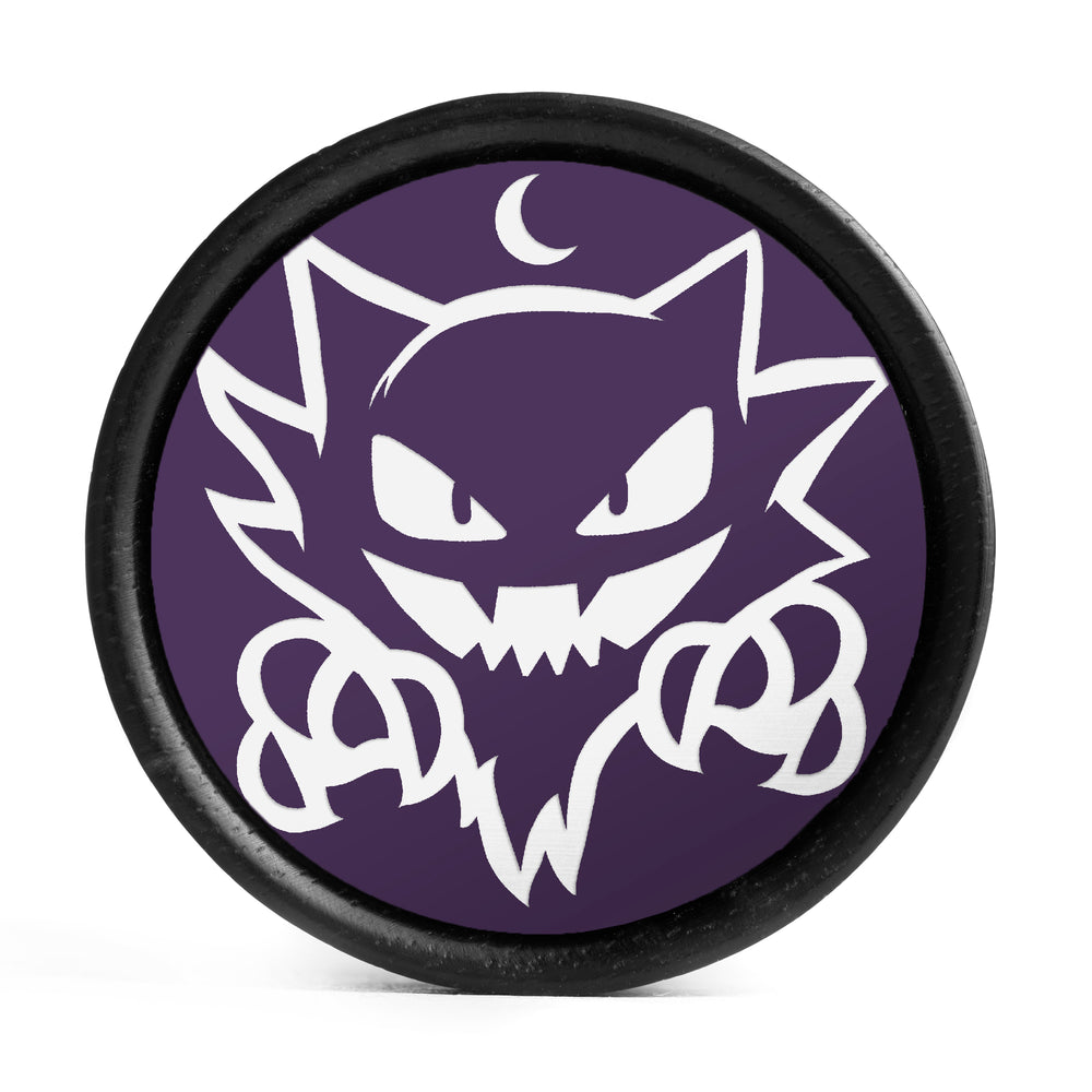 Haunter Plug / Gauge - Purple & White Inlay Ebony Wood | Convex Double Flare - Lasered To Order In House At Custom Plugs HQ
