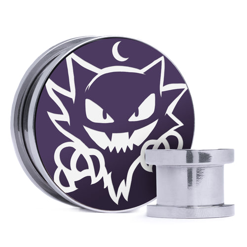 Haunter - Purple & White Inlay Steel Screw Back / Plug / Gauge