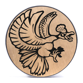 Ho-oh - Brushed Gold & Black Inlay Steel Screw Back / Plug / Gauge