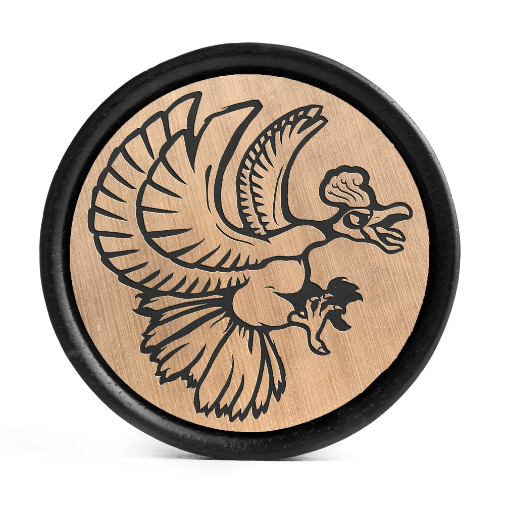 Ho-oh Plug / Gauge - Gold & Black Inlay Ebony Wood | Convex Double Flare - Lasered To Order In House At Custom Plugs HQ