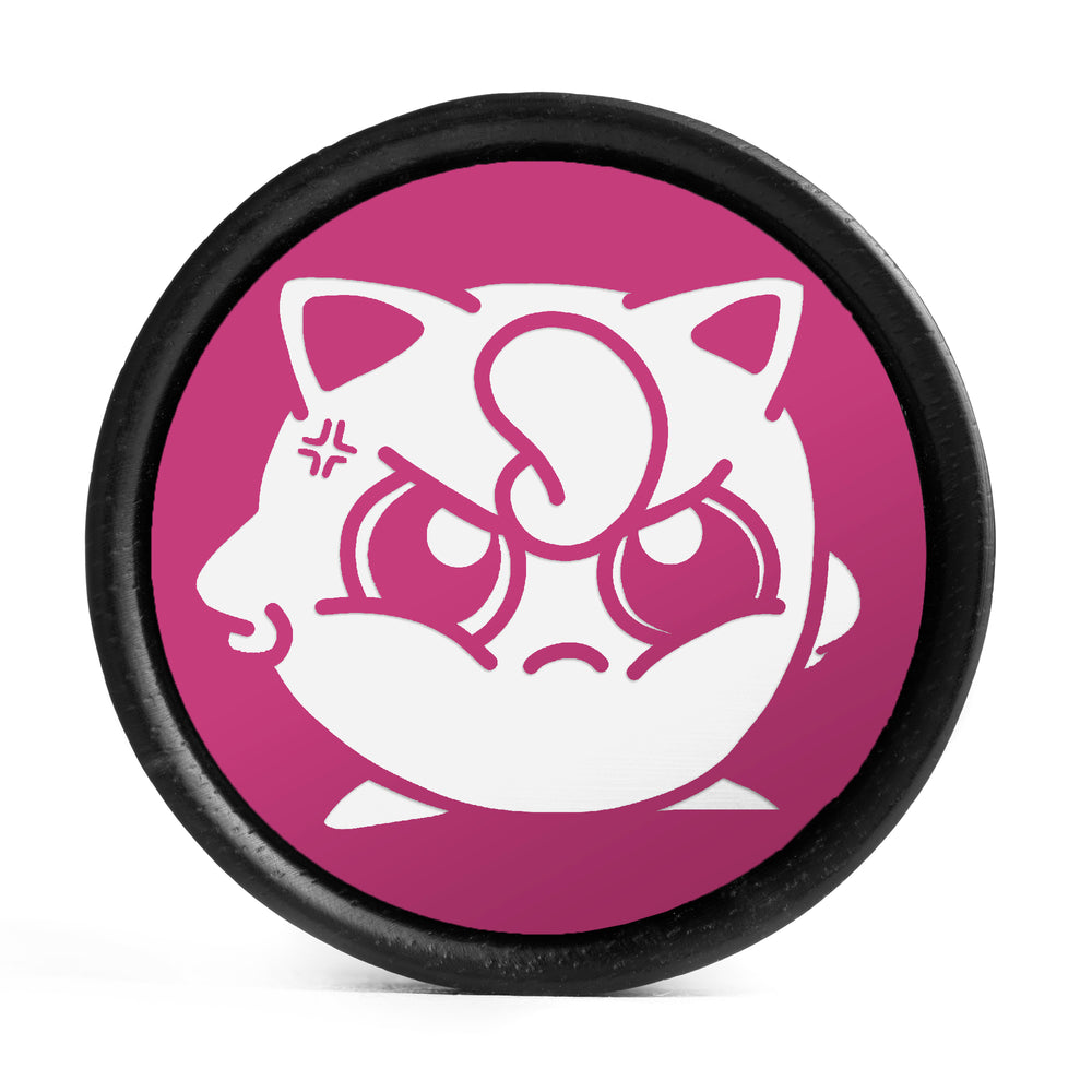 Jigglypuff Plug / Gauge - Pink & White Inlay Ebony Wood | Convex Double Flare - Lasered To Order In House At Custom Plugs HQ
