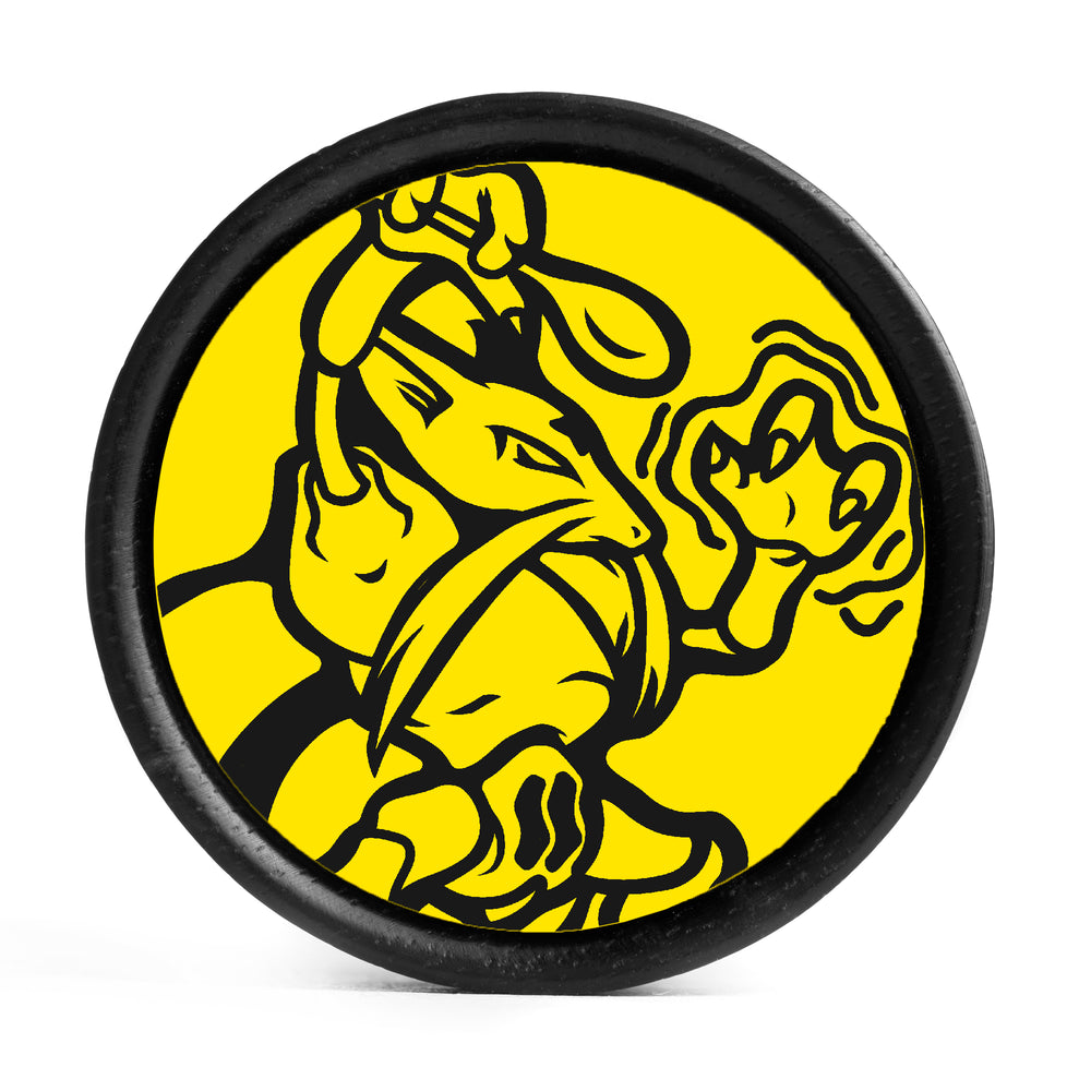 Kadabra Plug/Messgerät – Gelbes und schwarzes Inlay aus Ebenholz | Konvexe Doppelflare