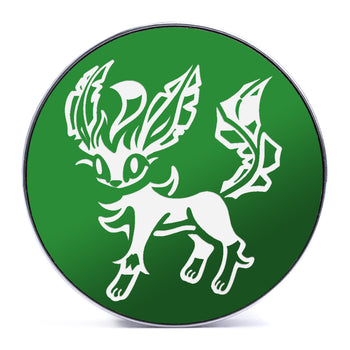 Leafeon - Green & White Inlay Steel Screw Back / Plug / Gauge