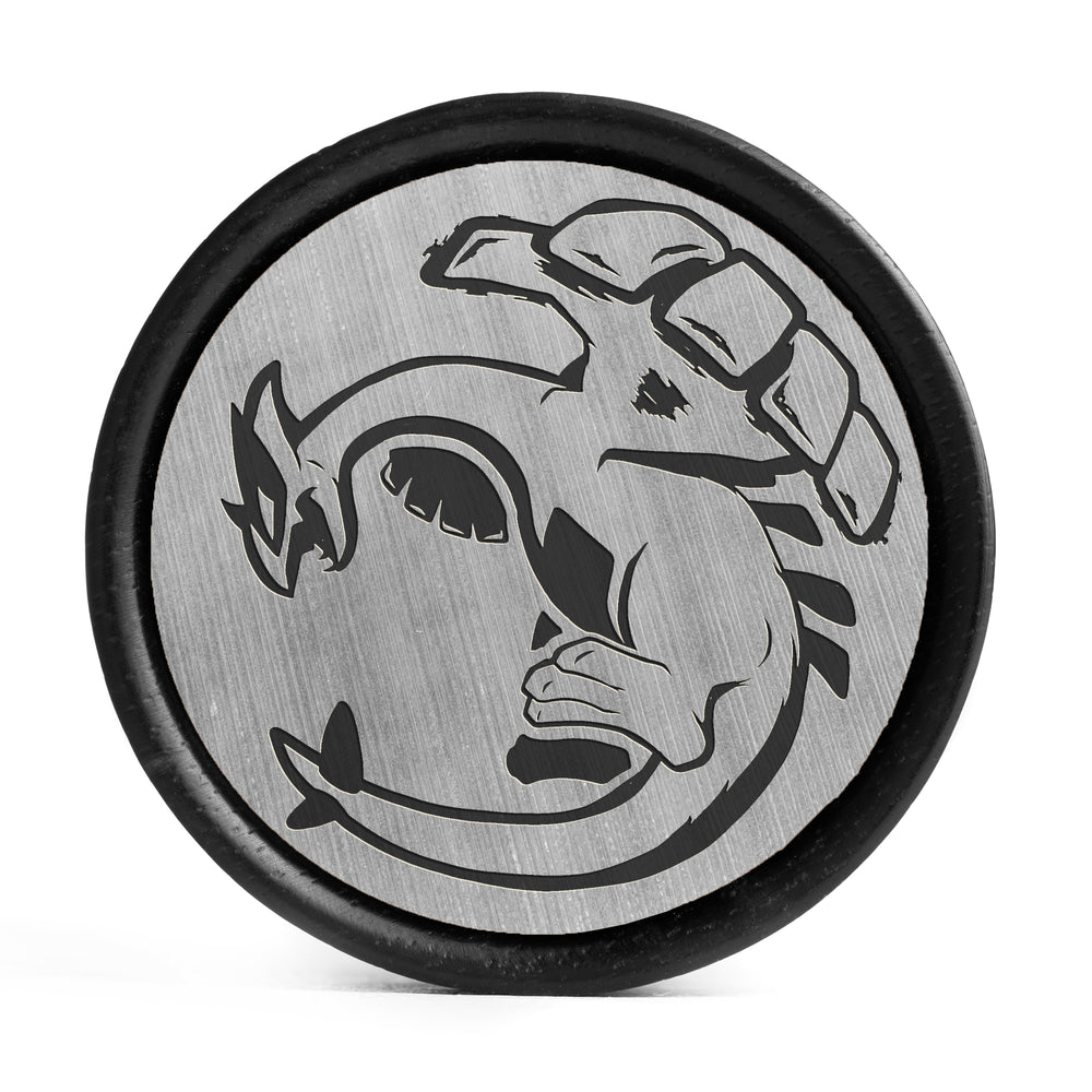 Lugia Plug / Gauge - Silver & Black Inlay Ebony Wood | Convex Double Flare - Lasered To Order In House At Custom Plugs HQ