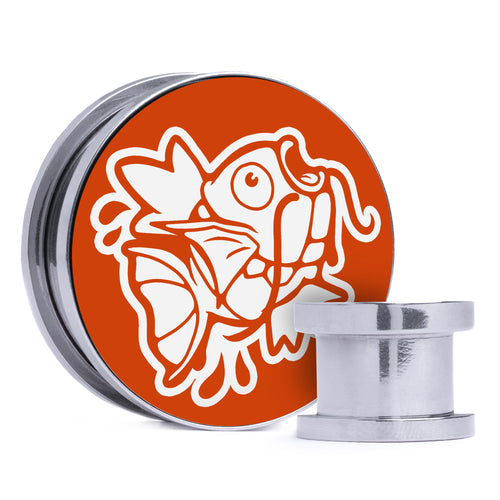 Caesars Legion Logo - Schwarz & Rot Einlage Stahl Schraubverschluss / Plug / Tunnel