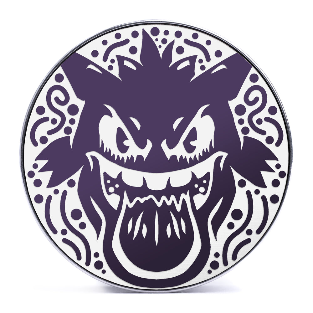 Mean Look Gengar - Purple & White Inlay Steel Screw Back / Plug / Gauge - Lasered To Order In House At Custom Plugs HQ
