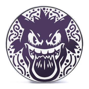 Gengar Plug / Gauge - Purple & White Inlay Ebony Wood | Convex Double Flare
