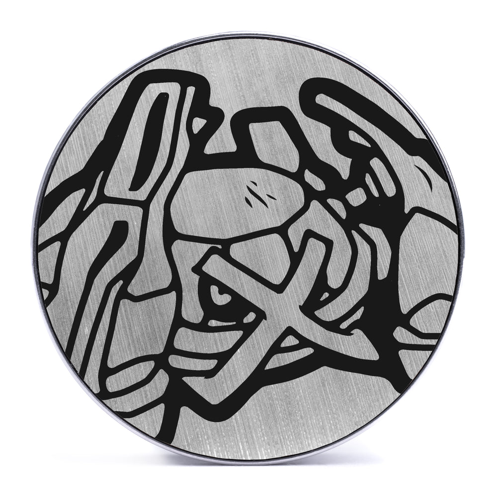Metagross - Brushed Silver & Black Inlay Steel Screw Back / Plug / Gauge - Lasered To Order In House At Custom Plugs HQ