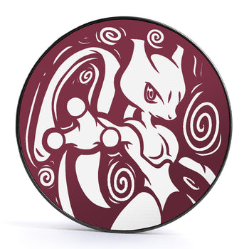 Mewtwo - Burgundy & White Inlay Screwback Black Steel Ear Stretching Plug