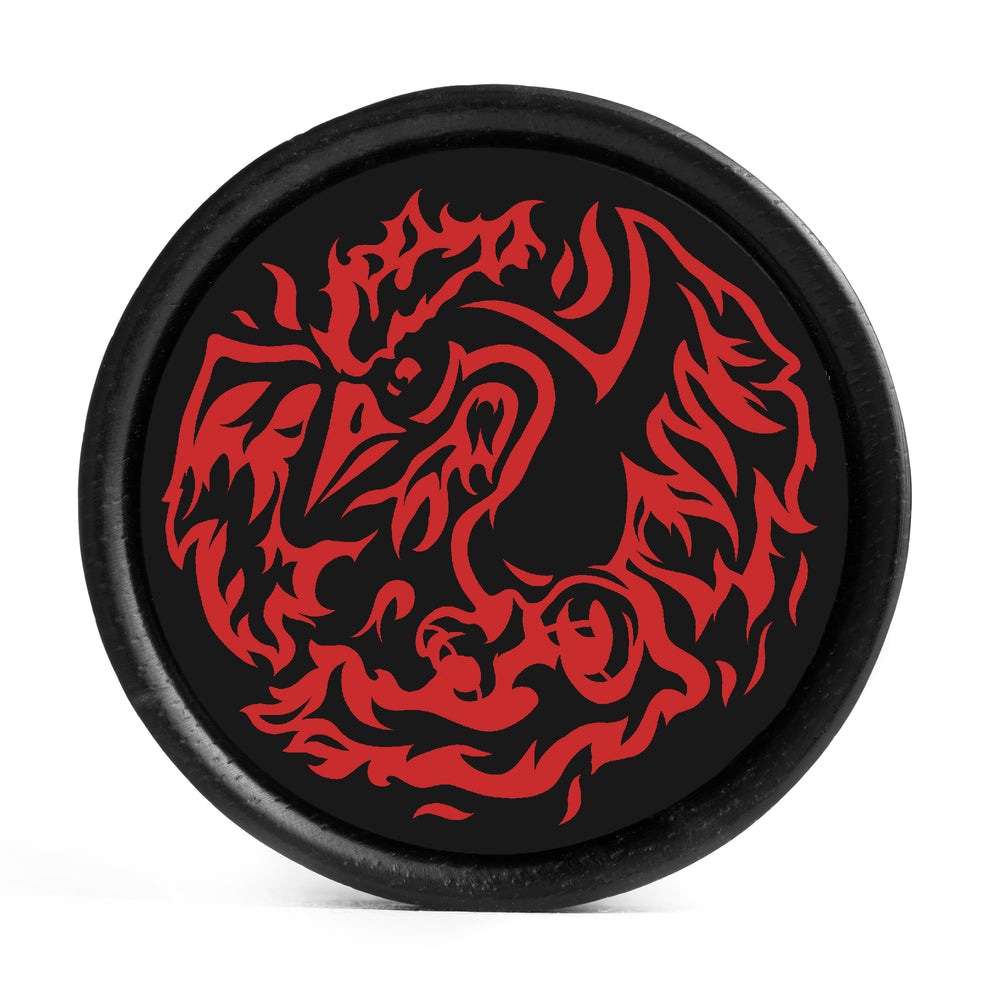 Moltres Plug / Gauge - Schwarz & Rot Einlage Ebenholz | Konvex Doppel Flare