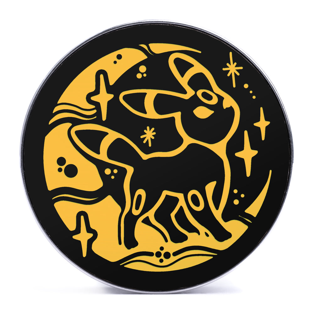 Moonlight Umbreon - Black & Gold Inlay Steel Screw Back / Plug / Gauge - Lasered To Order In House At Custom Plugs HQ