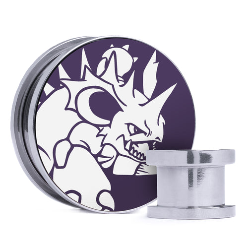 Caesars Legion Logo - Schwarz & Rot Einlage Stahl Schraubverschluss / Plug / Tunnel