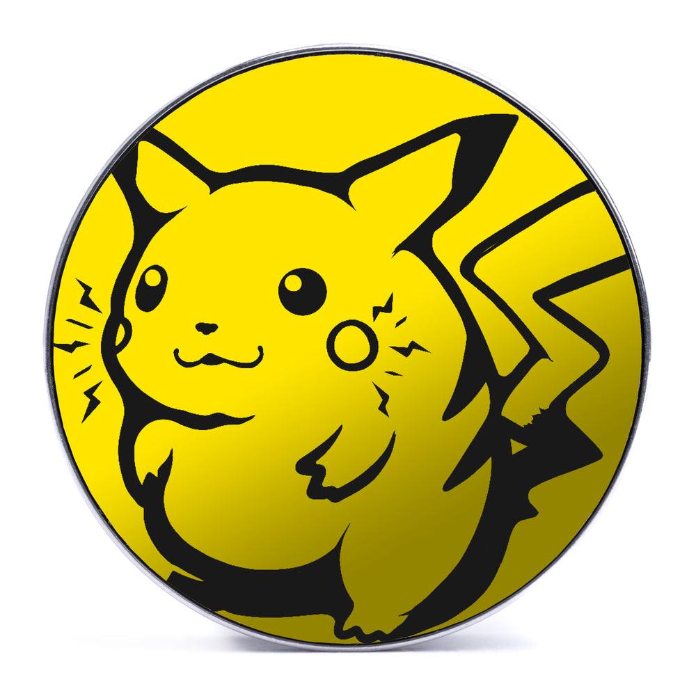 Pikachu - Yellow & Black Inlay Steel Screw Back / Plug / Gauge - Lasered To Order In House At Custom Plugs HQ