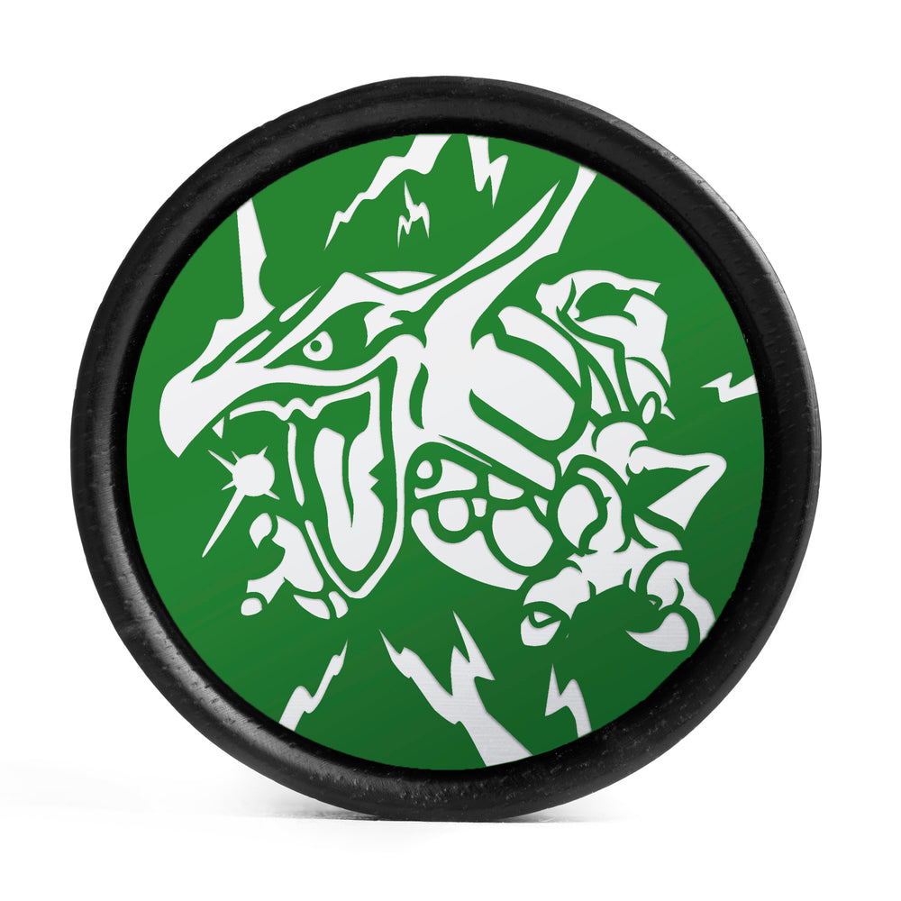 Rayquaza Plug / Gauge - Green & White Inlay Ebony Wood | Convex Double Flare - Lasered To Order In House At Custom Plugs HQ