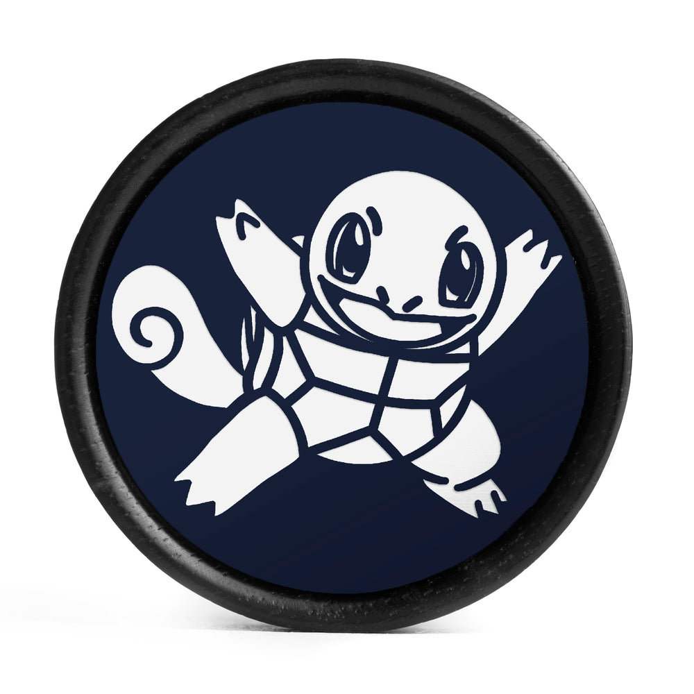 Squirtle Plug/Messgerät – Blaues und weißes Inlay aus Ebenholz | Konvexe Doppelflare