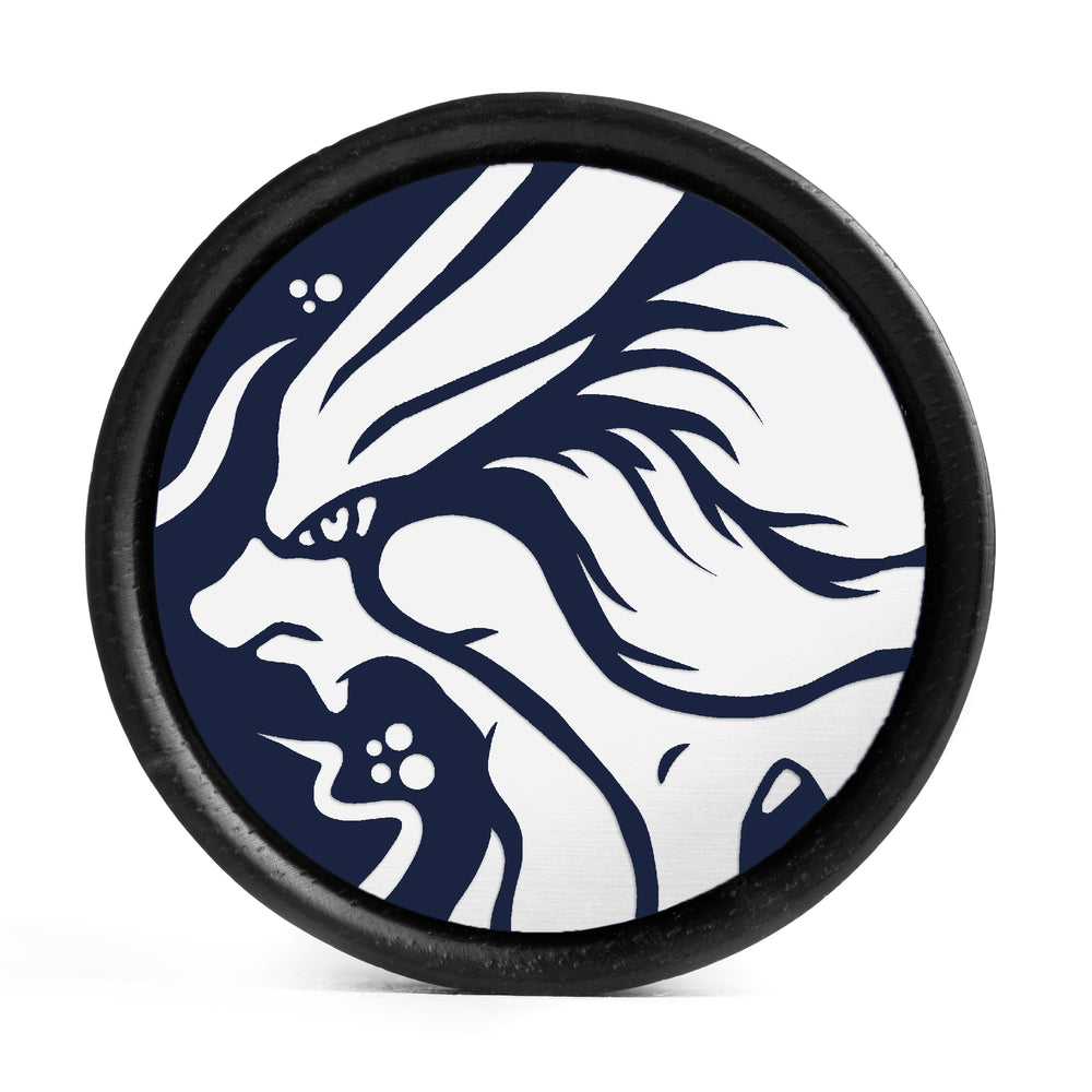 Suicune Plug / Gauge - Blue & White Inlay Ebony Wood | Convex Double Flare - Lasered To Order In House At Custom Plugs HQ