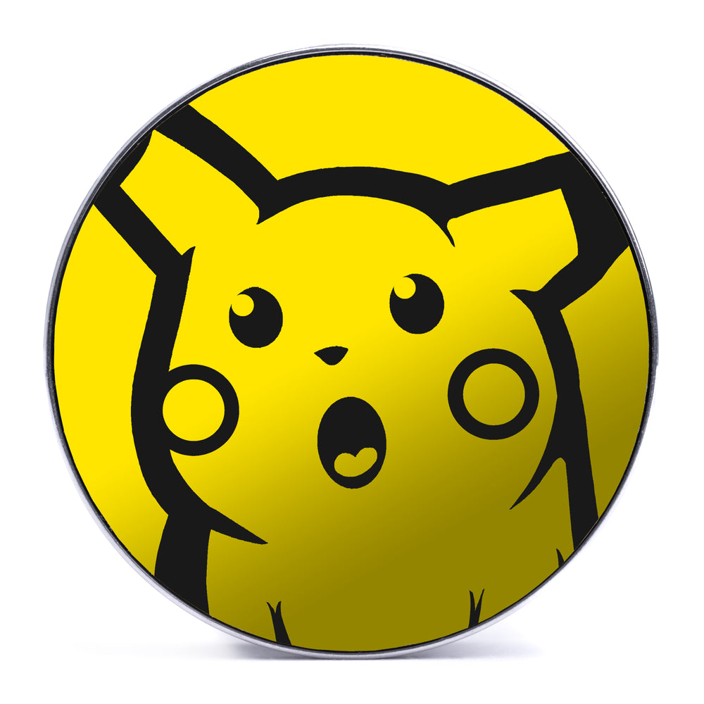 Surprised Pikachu - Yellow & Black Inlay Steel Screw Back / Plug / Gauge - Lasered To Order In House At Custom Plugs HQ