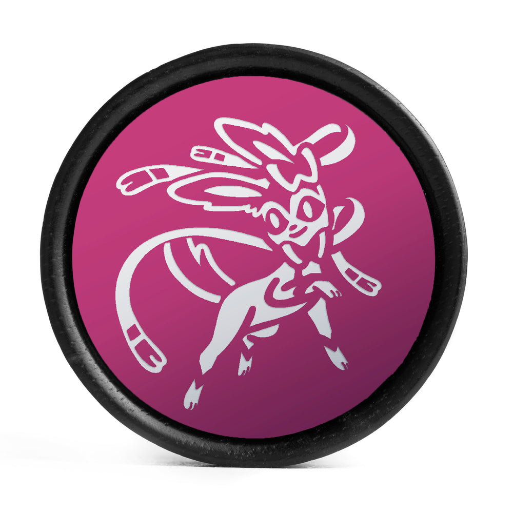 Sylveon Plug / Dehnschnecke - Rosa & Weißes Inlay Ebenholz | Konvexe Doppelflare