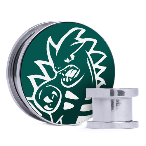 Tyranitar - Evergreen & White Inlay Steel Screw Back / Plug / Gauge