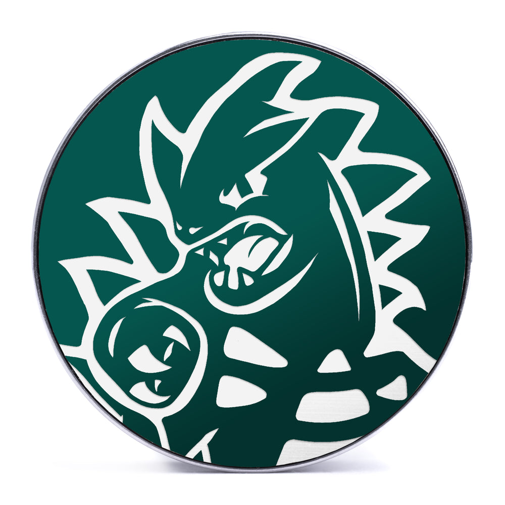 Tyranitar - Evergreen & White Inlay Steel Screw Back / Plug / Gauge - Lasered To Order In House At Custom Plugs HQ