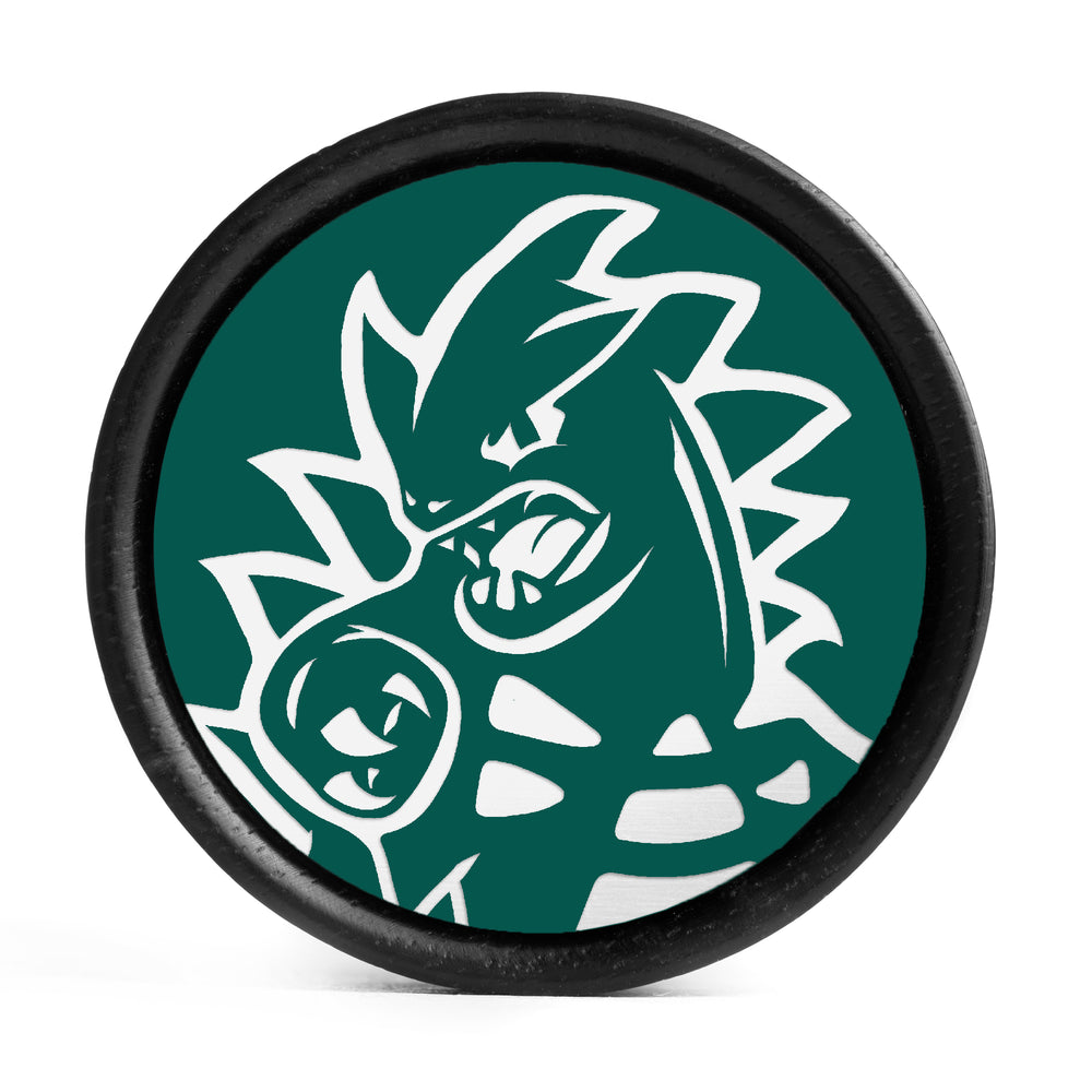 Tyranitar Plug / Gauge - Evergreen & White Inlay Ebony Wood | Convex Double Flare - Lasered To Order In House At Custom Plugs HQ